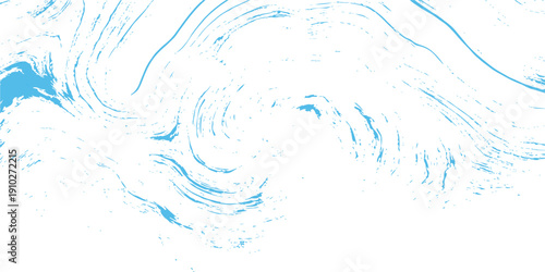 Abstract blue watercolor background with flowing water splashes bubbles and liquid motion