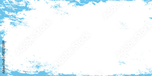 A blue grunge Christmas background featuring a winter frost frame design with snowflakes and ice patterns for a decorative holiday card illustration