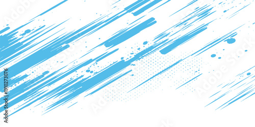 Abstract blue grunge background with splashes and watercolor texture