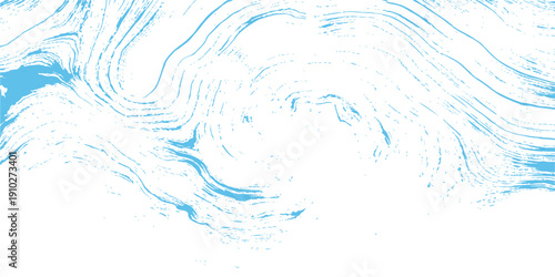 Abstract blue watercolor background with flowing splashes and fresh liquid bubbles