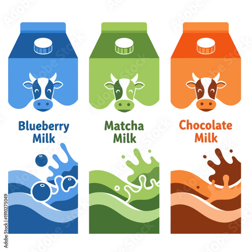 Cartons of flavored milk beverages.