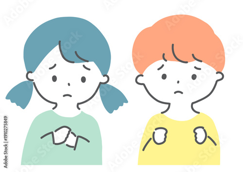 ストレスや不安を抱える子ども　イメージイラスト