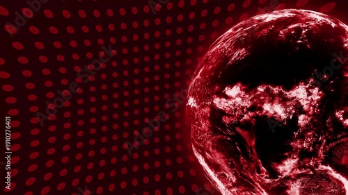 Globe with dotted wave pattern animation background