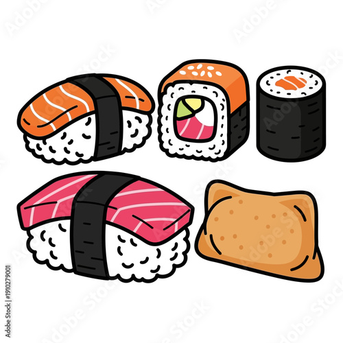 sushi set vector