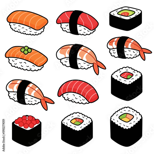 set of japanese sushi