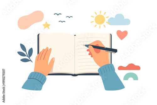 Creative writing and journaling concept