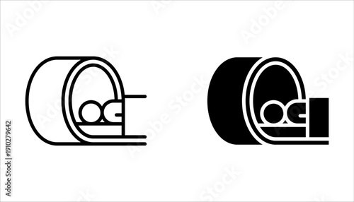 MRI and CT Scanner icon set, Tomography line icon on white background