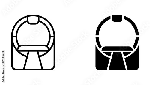 MRI and CT Scanner icon set, Tomography line icon on white background