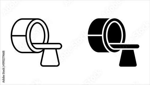 MRI and CT Scanner icon set, Tomography line icon on white background