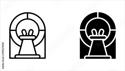 MRI and CT Scanner icon set, Tomography line icon on white background
