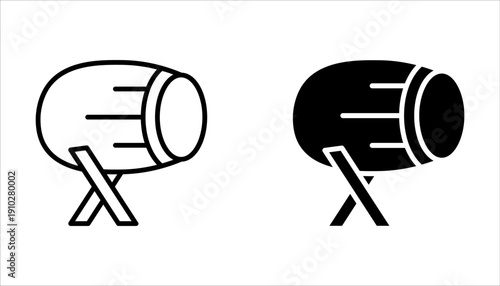 bedug drum icon set for Muslim and Ramadan concept on white background