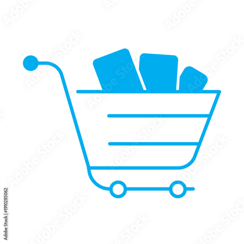 Full cart icon and Symbols Collection. Simple Flat Outline Stroke.