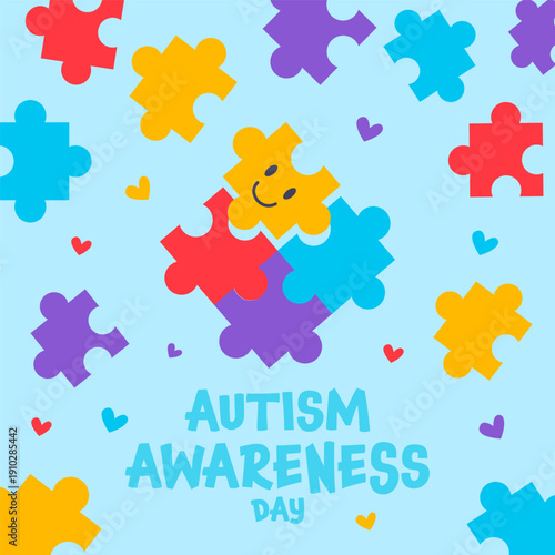world autism awareness day illustration in flat design
