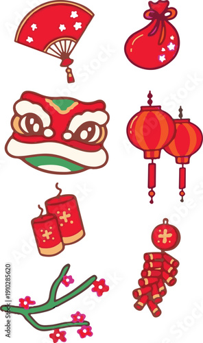 Chinese New Year Decoration Objects.