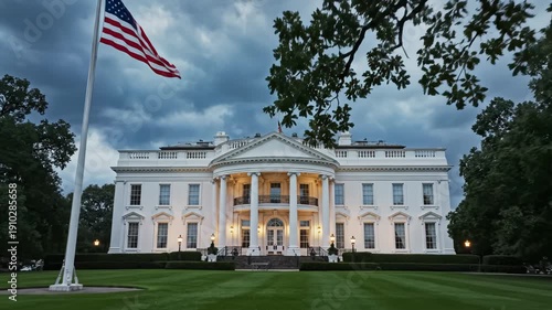 White House with American flag