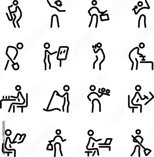 Pack of Lifestyle Line Style Icons 