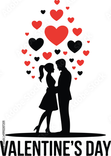 Romantic Love Silhouettes  Emotional Connection and Affectionate Gestures