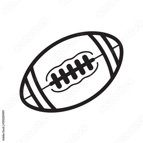 American football outline illustration ready for coloring book or graphic design