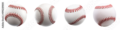 baseball balls set isolated on transparent background - design element cut-out object