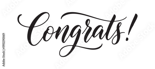 elegant calligraphy lettering of congrats