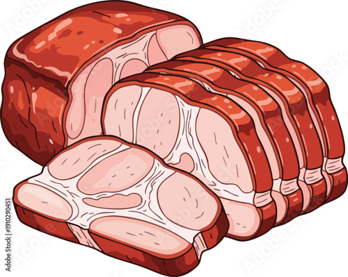 Delicious Sliced Pork Loin Ready for Cooking or Serving.