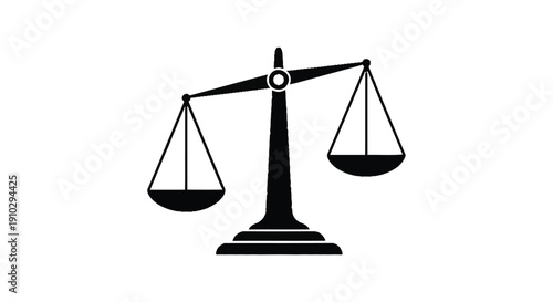 Simple black silhouette icon representing unbalanced scales of justice