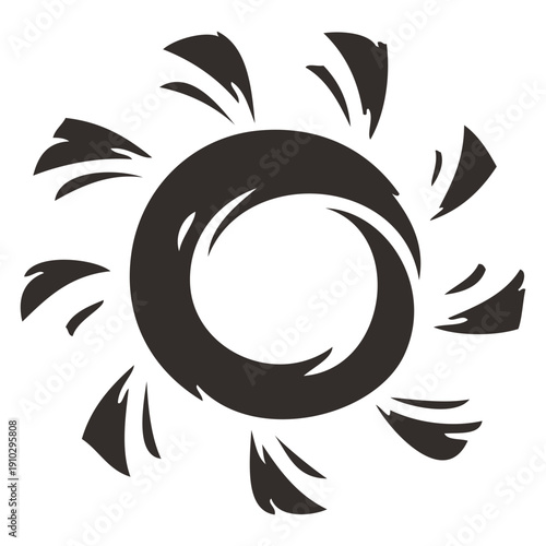 Stylized Sun Swirl Graphic