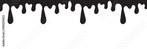 Black Dripping Blood Effect Background. Abstract black dripping liquid resembling blood or paint on white background, ideal for horror themes, Halloween designs, and dramatic graphic concepts.

