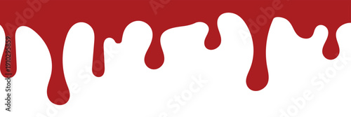 Red Dripping Blood Effect Background. Abstract red dripping liquid resembling blood or paint on white background, ideal for horror themes, Halloween designs, and dramatic graphic concepts.

