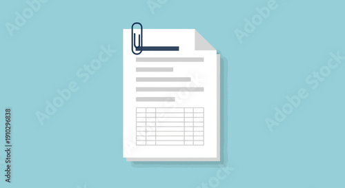 Paper document with a clip attached