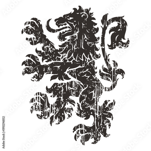 Grunge Heraldic Lion