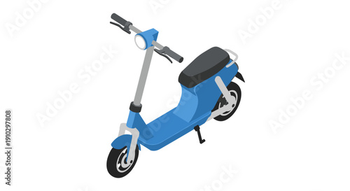 Blue Electric Scooter with Foldable Design.