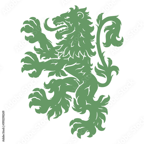 Green Heraldic Lion