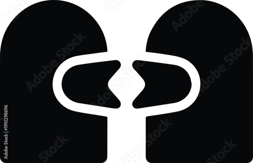 Black icon of lungs with abstract internal structure anatomy human