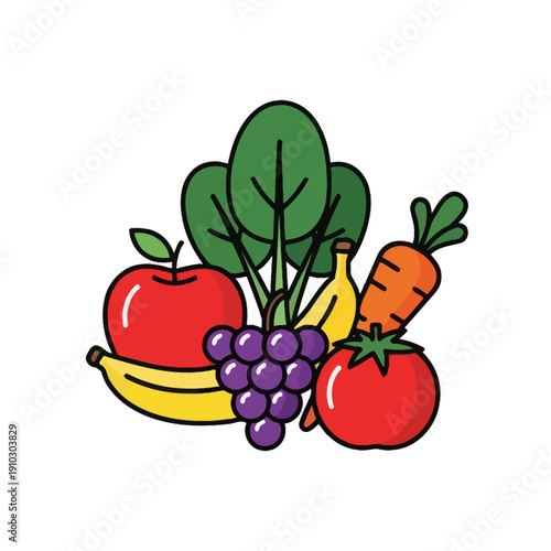 Wallpaper Mural Vibrant fresh produce assortment for healthy eating and diet Torontodigital.ca