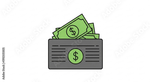 Gray safe with dollar sign and cash symbolizing savings and financial security isolated on white background