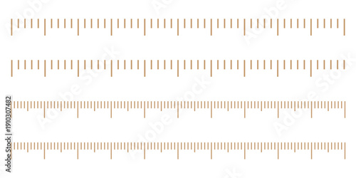 Set of measuring chart with 25cm and 30 centimeters. Collection of ruler scale 250mm and 300mm with numbers. Length measurement math, distance, Sewing tool. Templates of ruler scale