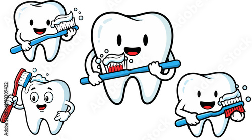 Vector illustration of four sleeping orange tabby kittens in blue teacups with Zzz symbols, isolated on white