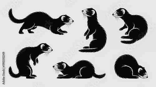 Vector file formats icon set including svg eps pdf ai dxf and png text on white background