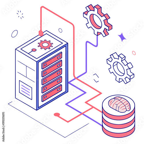 Abstract AI-powered recommendation engine, visualizing intelligent data processing and personalized user experiences.