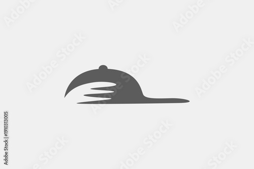 Minimalist old vintage hat logo