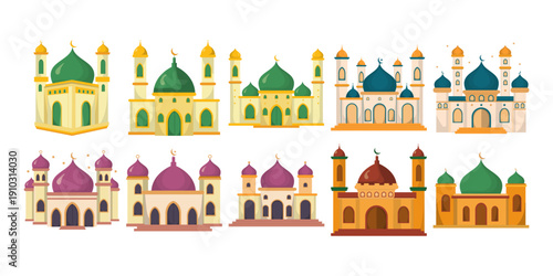 Islamic Mosque Flat Illustration