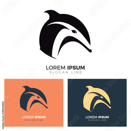 Vector Wholphin Heads Logo Collection.