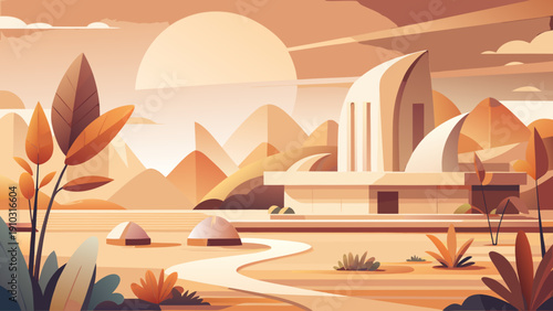 autumn landscape with trees and mountains