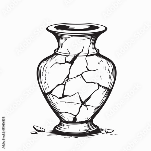 Broken ancient vase old greek jars clay pottery pots cracked greek pitcher excavations