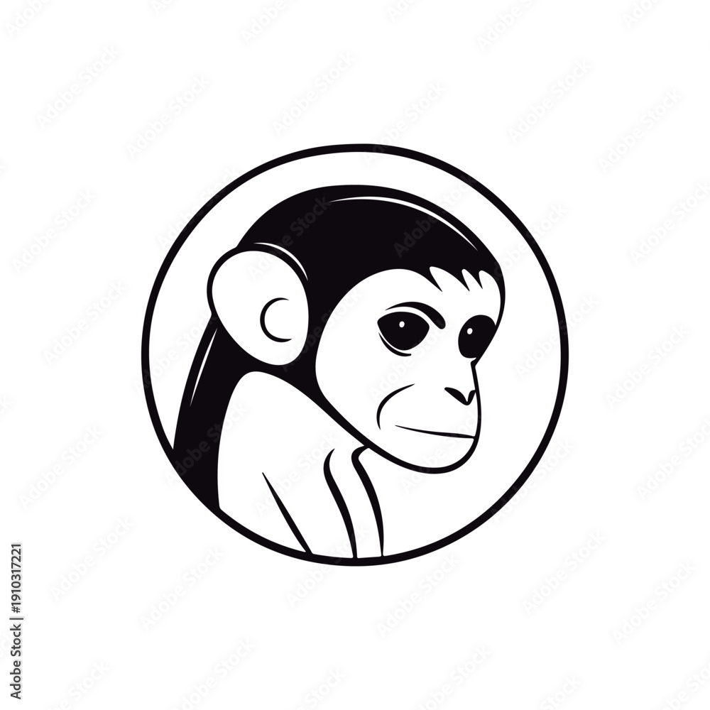 Fototapeta premium Coloring Page Of cartoon cute Squirrel Monkey Coloring Book for kids.