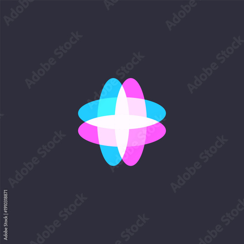 abstract colorful artificial intelligence logo design vector template