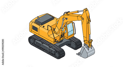 Yellow Excavator Machine Heavy Equipment 1.
