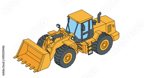 Yellow Front End Loader Heavy Machinery.