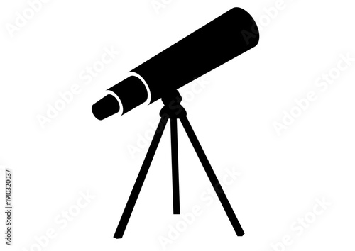 展望を示す望遠鏡のモノクロアイコン